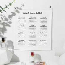 Laden Sie das Bild in den Galerie-Viewer, 2020 Wall Calendar Fabric Printed Calendar Clock Yearly Diary Study Planner Advent Calendar Wall Hanging Calendar Home Office
