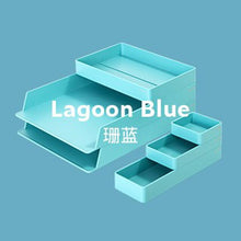 Laden Sie das Bild in den Galerie-Viewer, A Set ABS Desktop Office File Storage Box Document Trays Desk Organizer set Office
